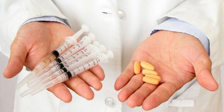 injekcijas un tabletes muguras lejasdaļas sāpēm